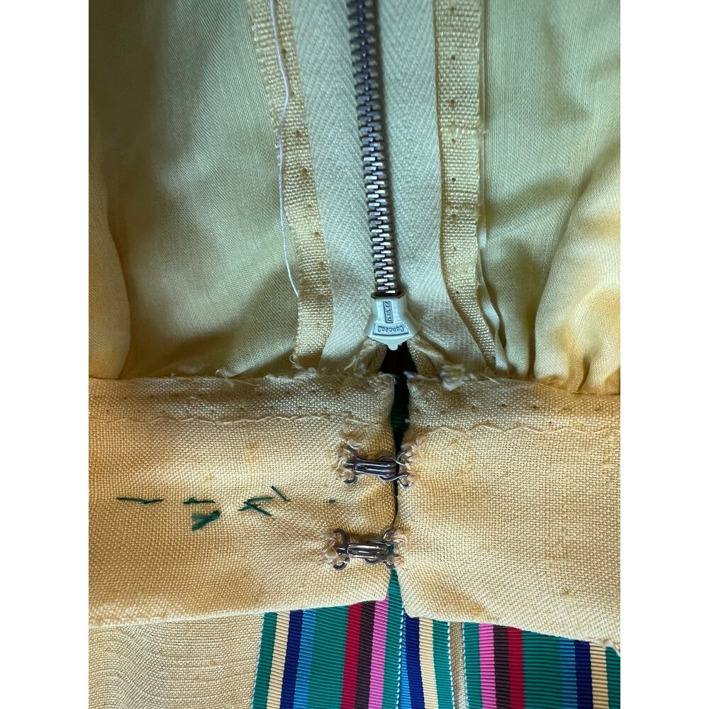 Vintage Homemade Maxi Skirt Butter Yellow with Ribbon Size Small JL - Picture 9 of 14
